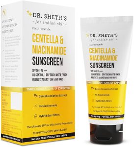Dr. Sheth's sunscreen with centella and niacinamide 